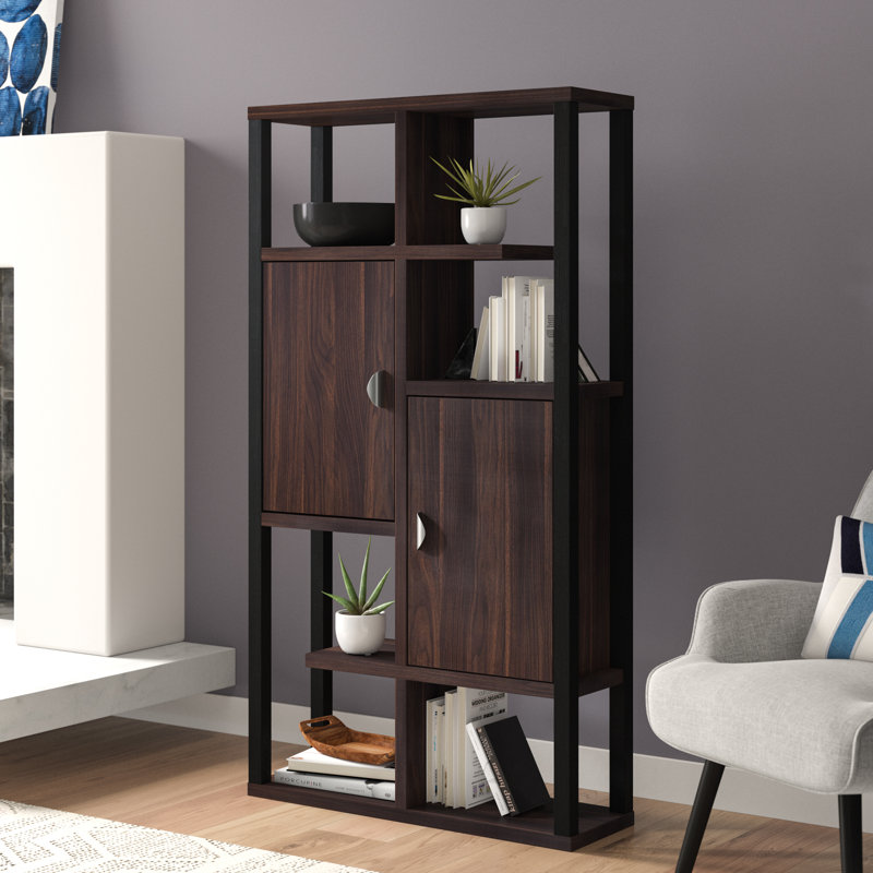Brayden Studio Parrish Geometric Bookcase & Reviews Wayfair